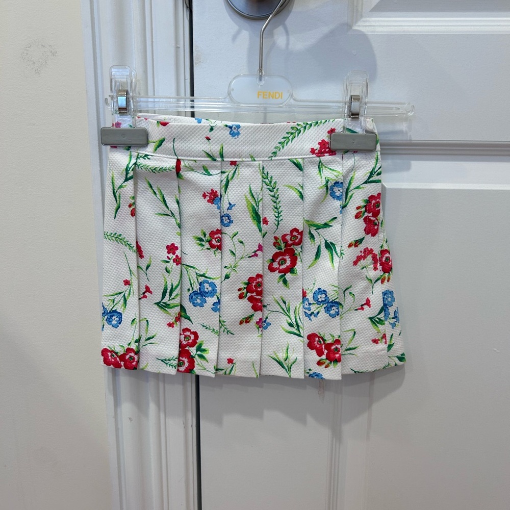 Janie and Jack White Skirt with Red and Blue Floral Print